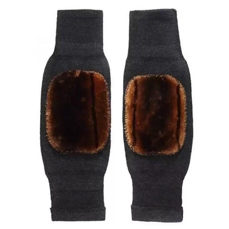 Elastic Knit Long Strapped Knee Pads for Cold Protection and Sports - Cashmere for Autumn/Winter