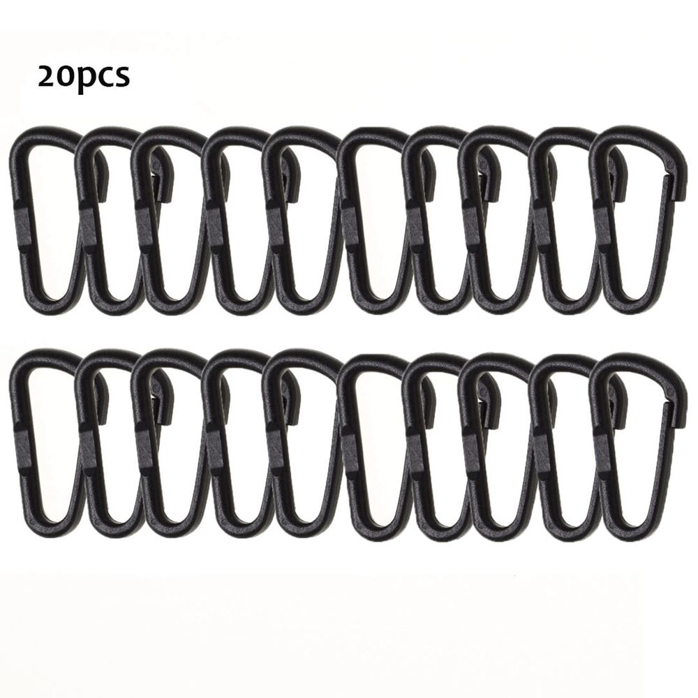 10/20pcs Black Climbing Camping Hiking Outdoor Keychain Water Bottle Hooks D Carabiner Snap Clip