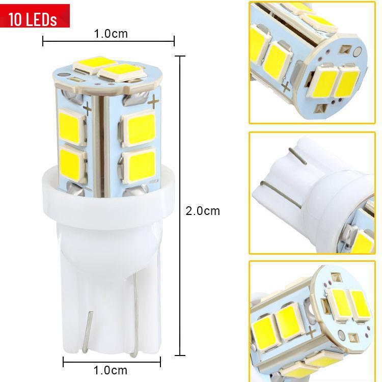 LED Car Light Set: 24PCS T10 Parking, Double-Ended Reading, License Plate, Interior Door Lights.
