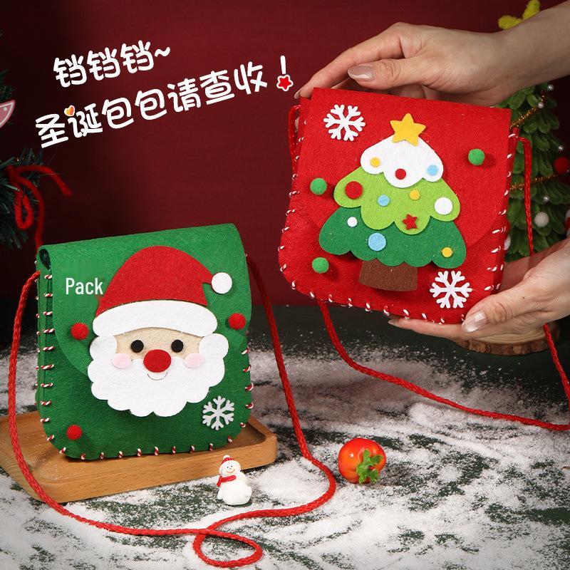 Handmade DIY Felt Christmas Gift Bag for Candy & Apples