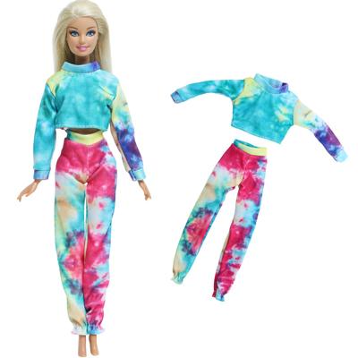 Ρούχα Κούκλας 30εκ Μόδα Μπλούζες Παντελόνια Κουλ Σύνολο Χρώματος Ουράνιου Τόξου Ρούχα Κοριτσιού για Κούκλες 30εκ Αξεσουάρ Κούκλας 1/6 Παιδικό Παιχνίδι