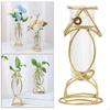 S Vase, Iron Dried Flower Vases Holder, Glass Rack Stand for Home Desktop Decoration