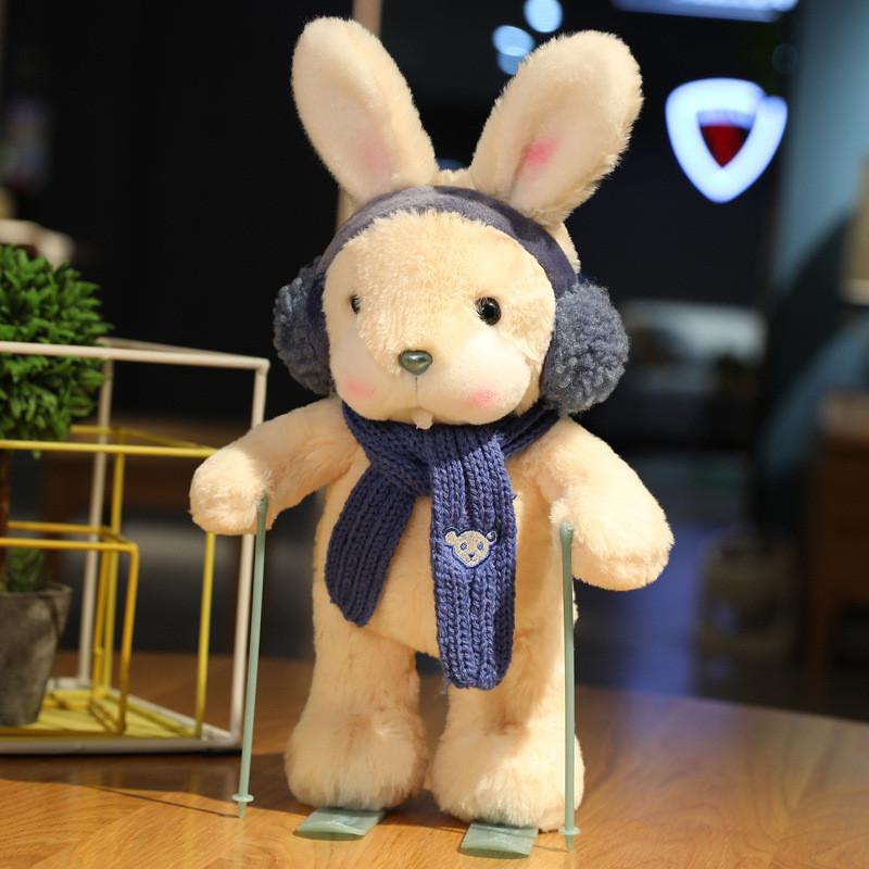 Cuter Rabbit And Panda Plush Toys With Ski Design For Kids And Gift Giving