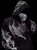 Breathedivinity Skull Print Zipper Hoodie - American Trendy Dark Style for Autumn/Winter