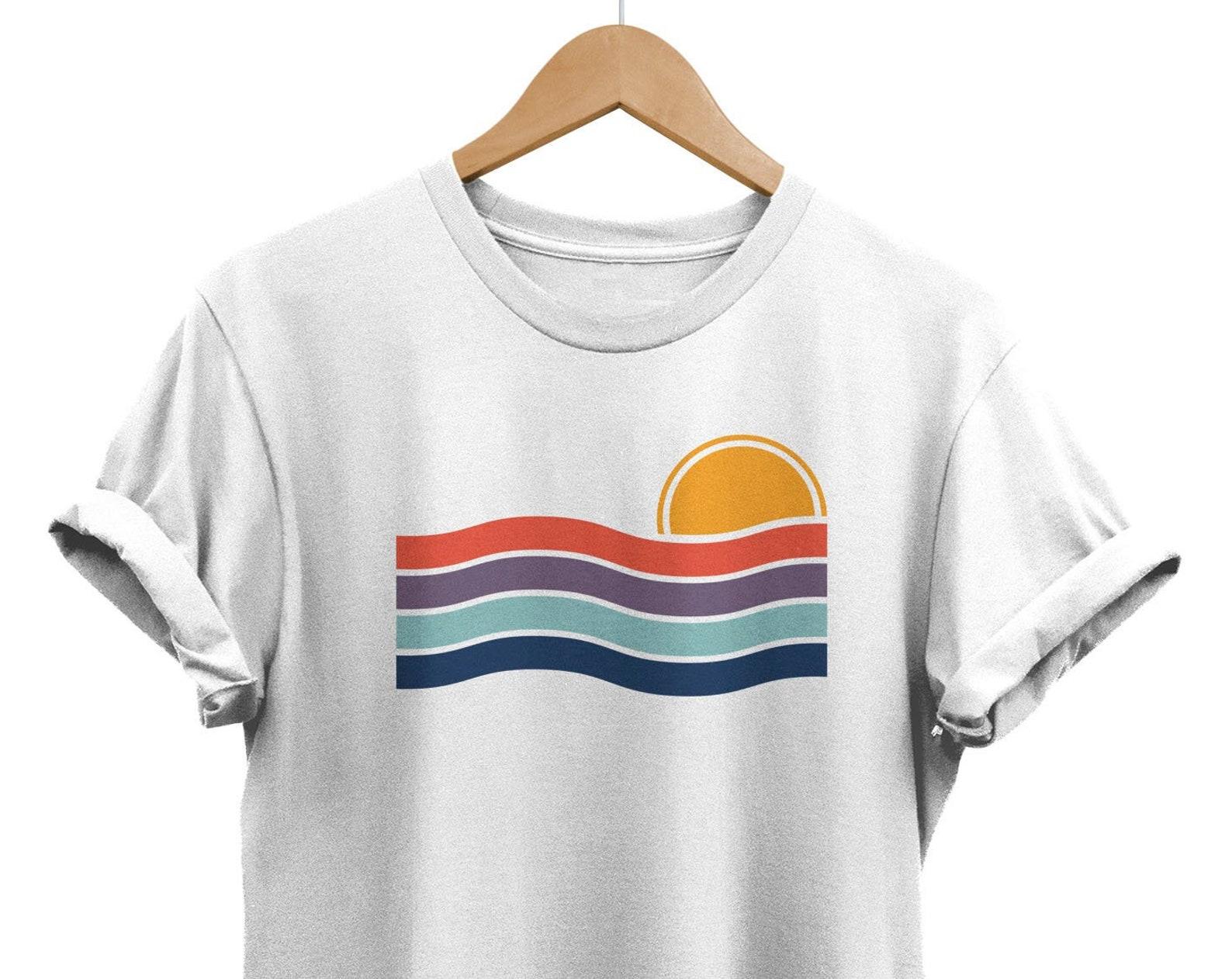 80s Sunset T-Shirt: Retro Abstract Graphic Tee XL