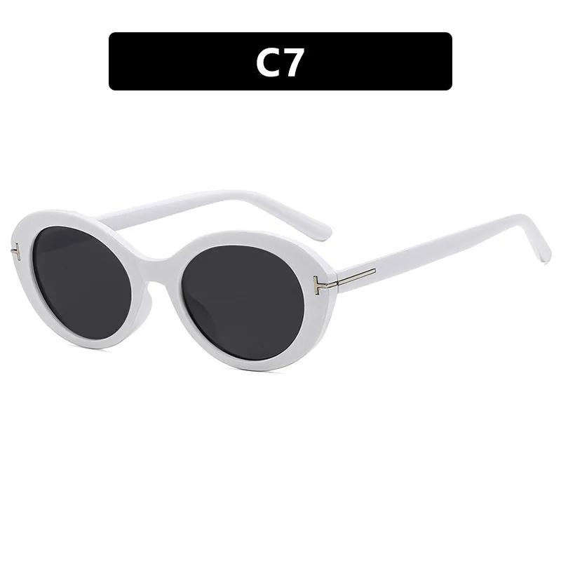 Retro Popular UV400 Sunglasses Classic Oval T-shaped Personality Street Photography Walk The Show Ultraviolet-proof Glasses