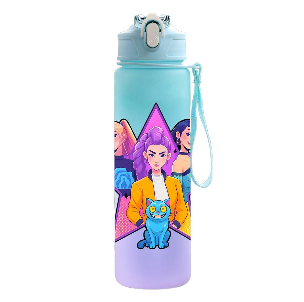 750ml Wasserflasche K-Pop Demon Hunters Bedruckt Große Kapazität Trinkbecher Tragbar Outdoor Sport Wasserbecher Kinder Kinder Geschenk