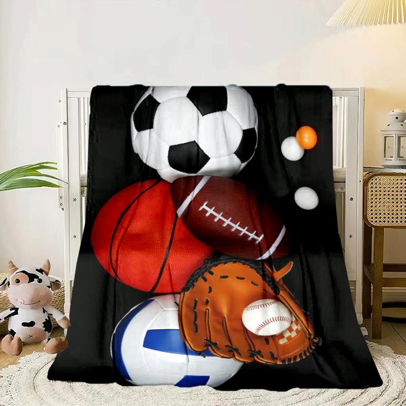 Sports Equipment Collection Blanket Flannel Blanket for bed, sofa, Camping, Hiking, Picnic Essentials, gift for family Fan gifts