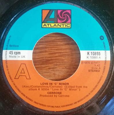 Płyta 7-calowa CERRONE - Love In 'C' Minor K10895 Atlantic 1977 UK Soul/Funk Używana