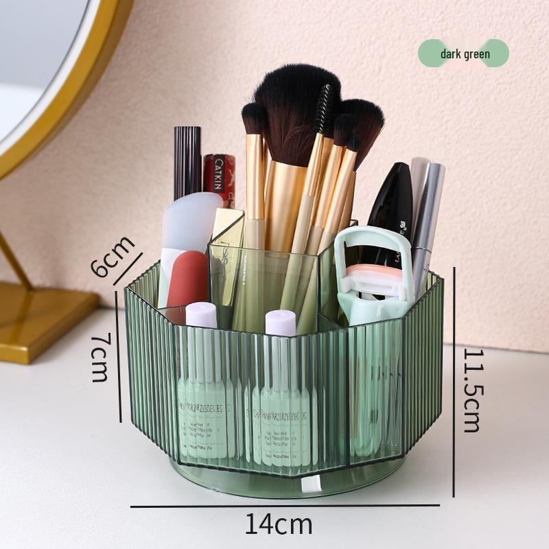 Rotating Makeup Brush and Cosmetics Organizer for Desktop or Dressing Table