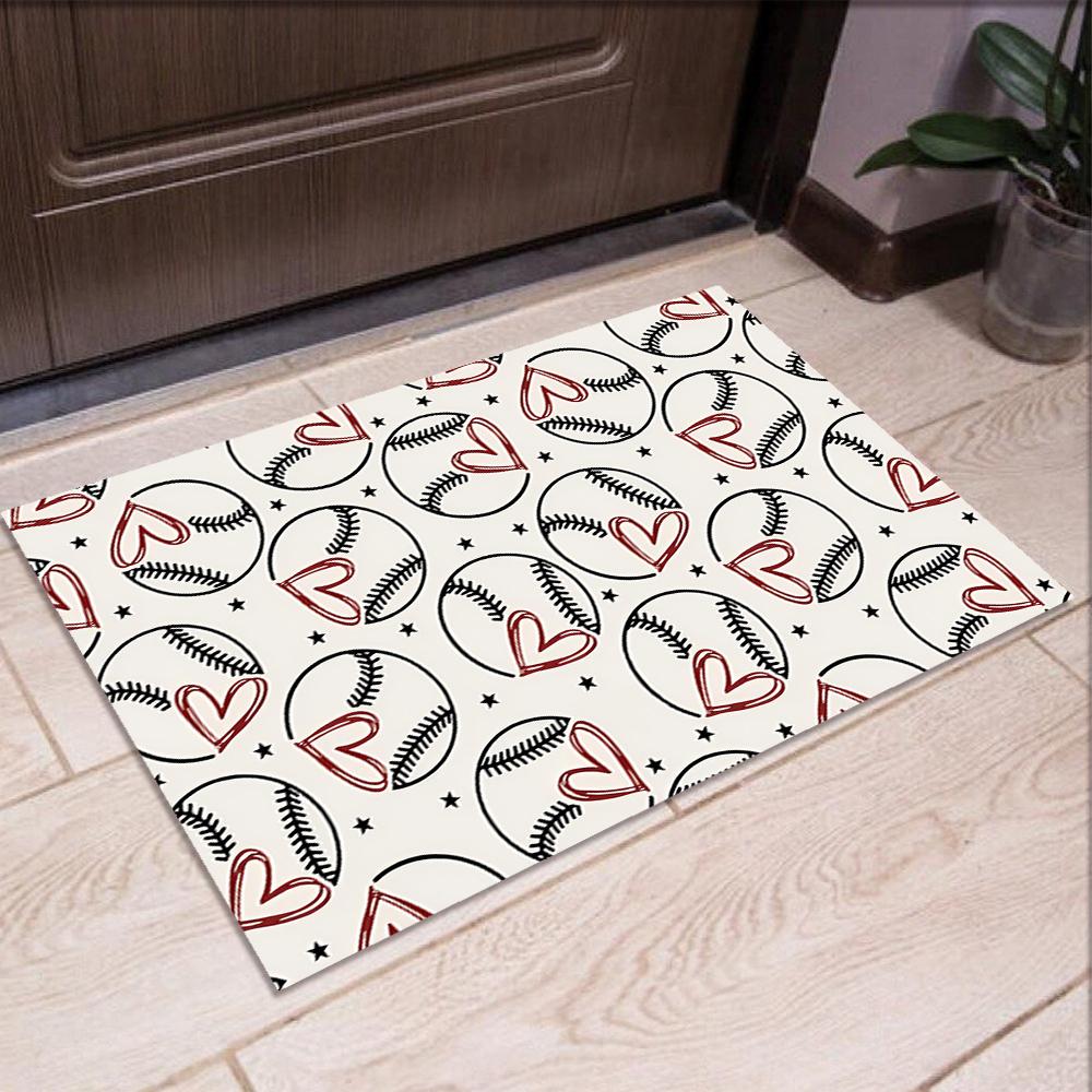 Baseball Printed Carpet,Rug,for Office Chair Living Room Bedroom Kitchen Room Decor Gifts.