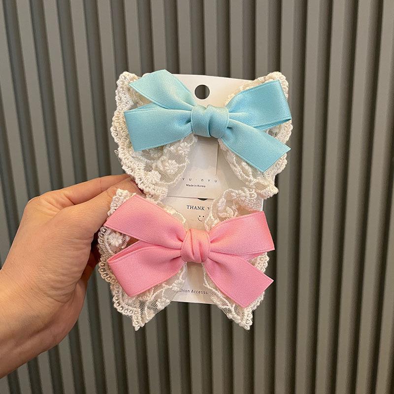 Children's Korean Hair Clips: Bows, Lace, Fashionable Princess Headwear for Little Girls