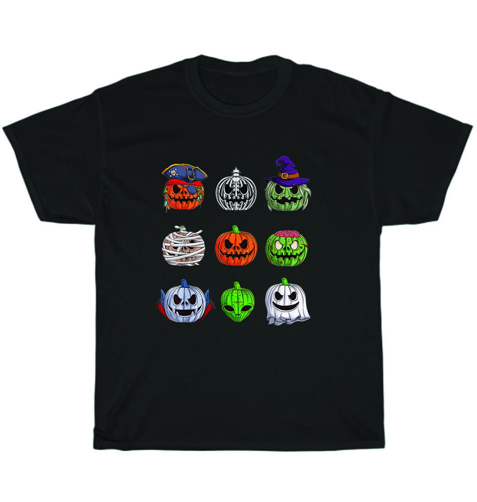 Funny Halloween Costume Pumpkin Characters Skeleton Ghost Alien Zombie T-Shirt S разноцветный