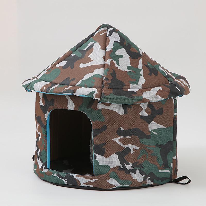 

Waterproof Outdoor Cat & Dog House - Cold Protection, Washable Oxford Cloth, Detachable Shelter. S 35CM