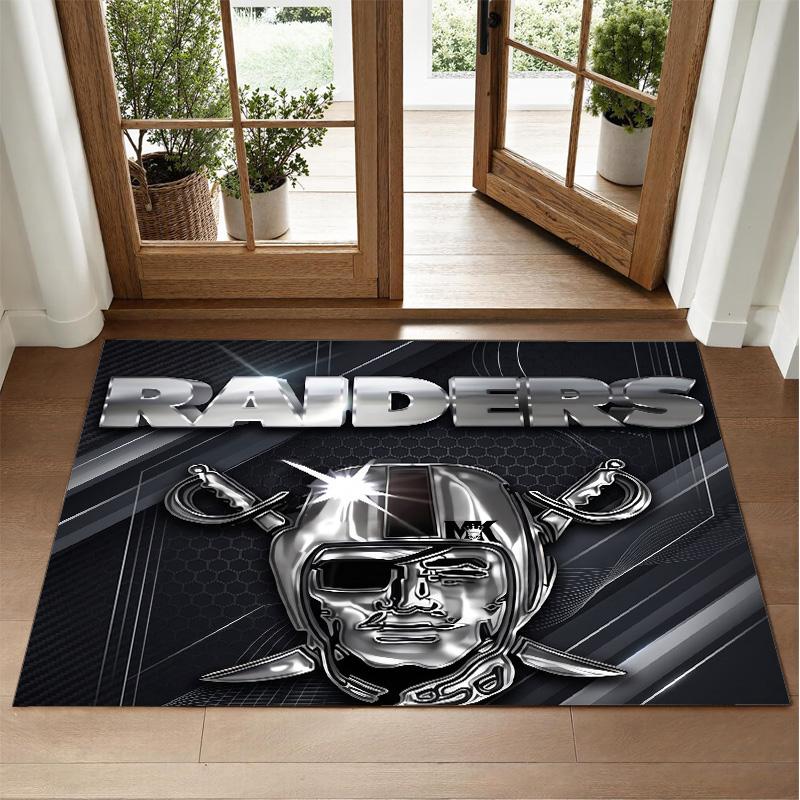Las Vegas Raiders Design Kristall-Samt-Teppich Weich Dekorative Matte für Schlafzimmer Eingang