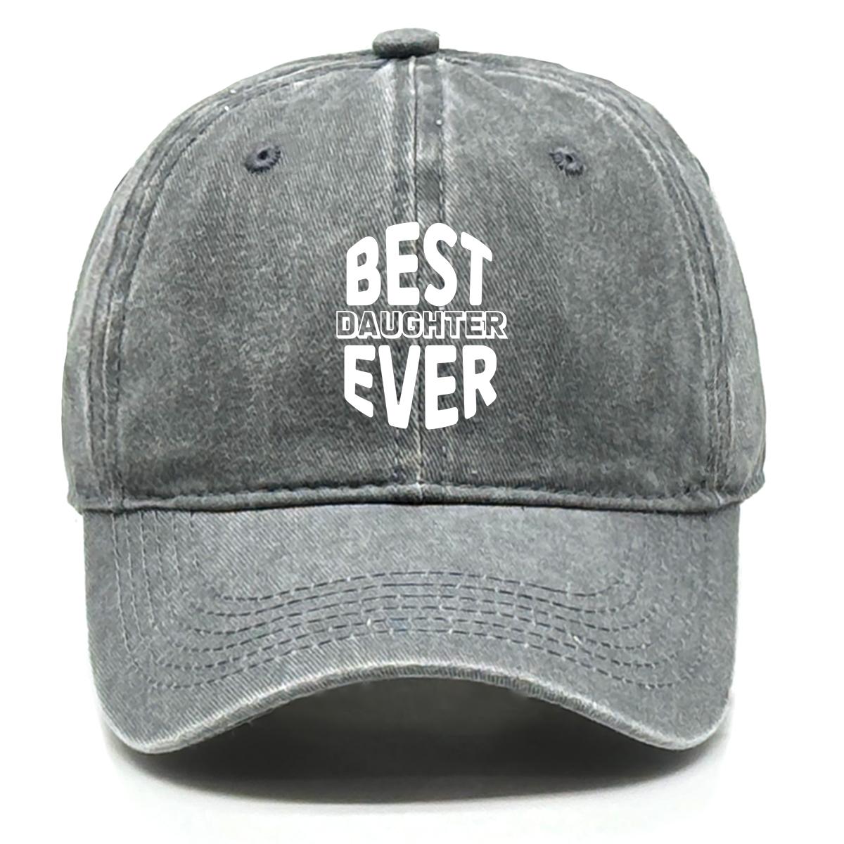 

BEST DAUGHTER EVER Print Snapback Baseball Cap, Mother s Day Sports Hat Slouchy Inelastic Sun Protective Fashion Adjustable Baseball Hat as the picture серый