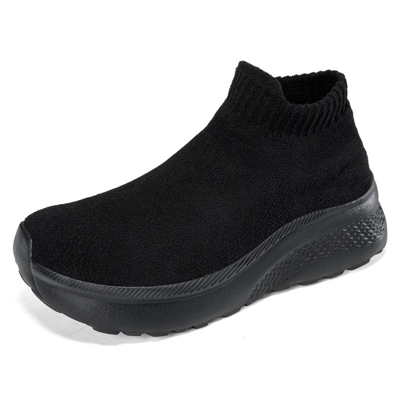 Autumn and winter new fly-woven socks shoes mesh shoes sports couple shoes thick-soled woolen casual shoes