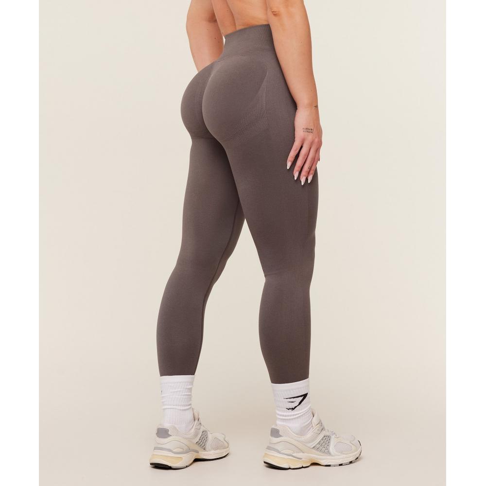 Gymshark Lift Seamless Leggings Cool Brown B6a9c Nbzg