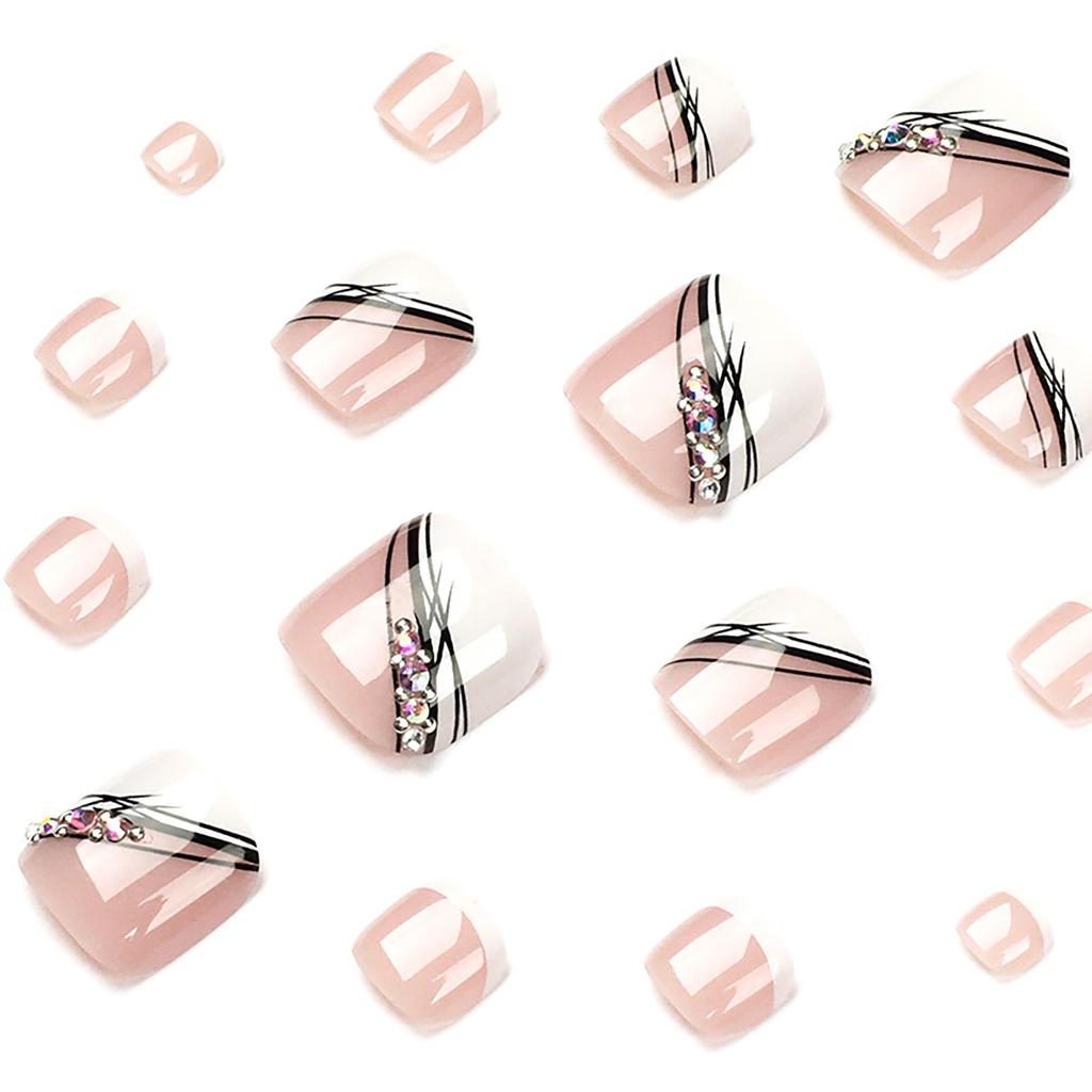 24 szt. Wciskane paznokcie u stóp Manicure do noszenia Sztuczne paznokcie Zdejmowany manicure 10 ml