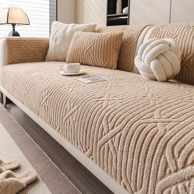 1pc Plush Non-Slip Sofa Cover, Modern Luxury, Pet-Friendly, Breathable, Fashionable Home Decor, Suitable for Living Room, Bedroom, Office