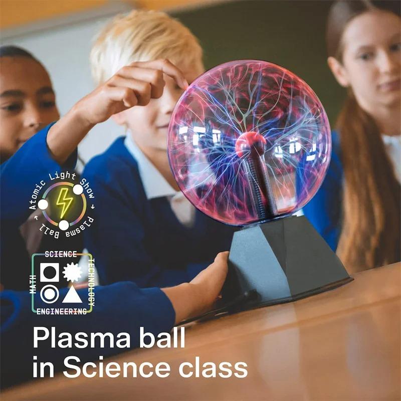 Lampada a Sfera Plasma Magica da 3/4/5/6 Pollici Luce Notturna d'Atmosfera LED Solo Vetro Sensibile al Tocco Luce Plasma Decorazione Camera da Letto Regali per Bambini