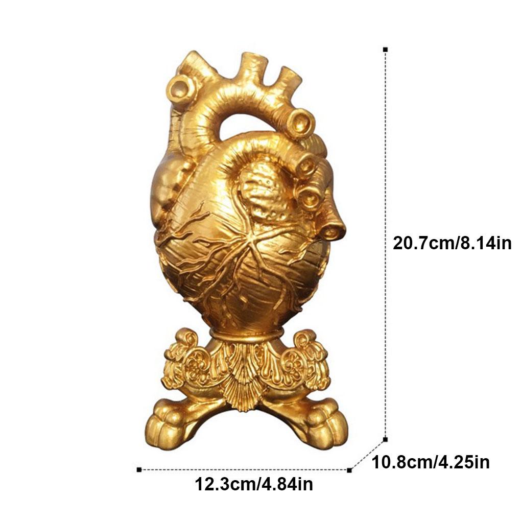 Flower Vase Heart Shape Flower Pot Resin Sculpture Decoration Ornament