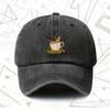 Pc Vintage Washed Hat with Coffee Theme Unisex Solid Baseball Cap Suitable for All Seasons Ideal Gift for Weddings Parties