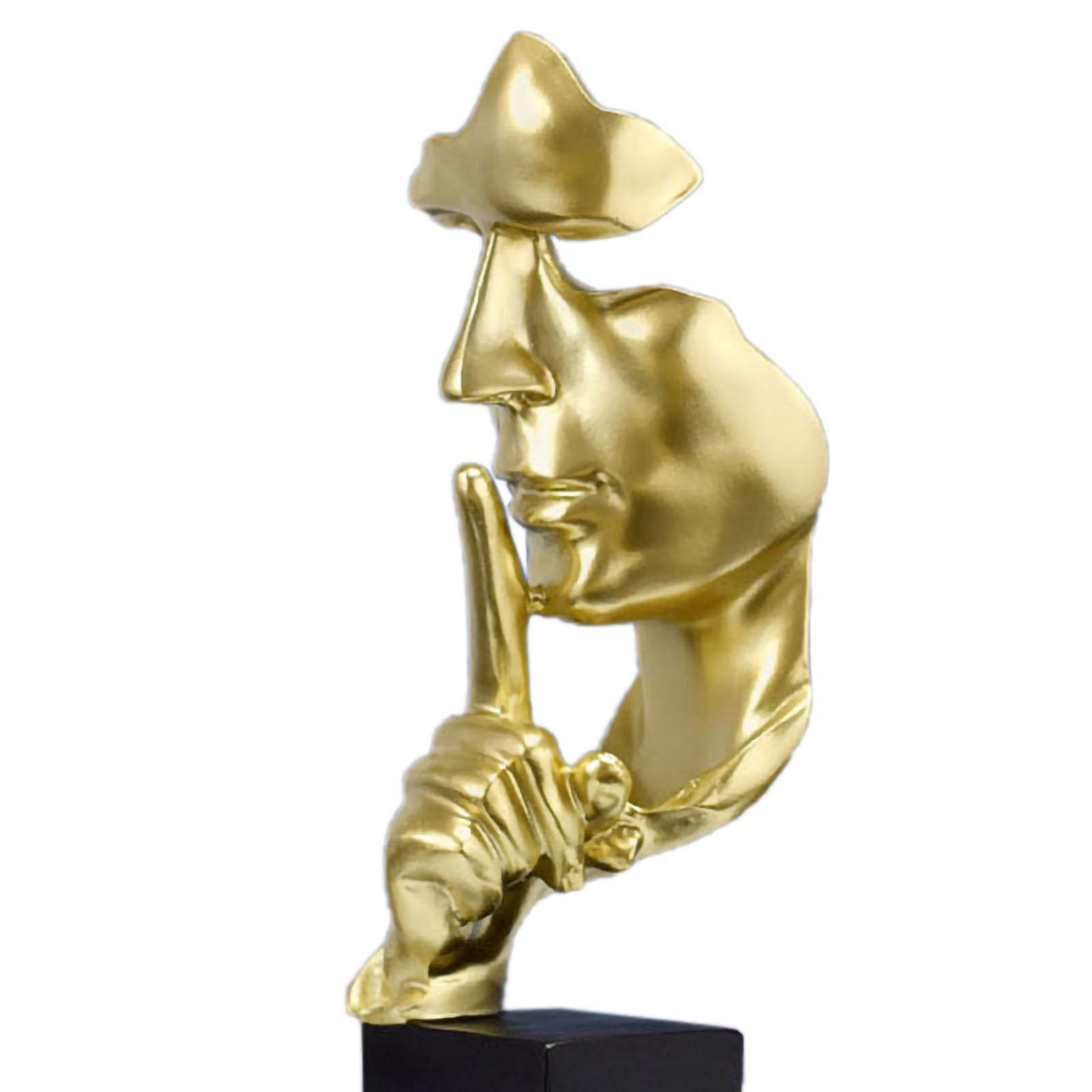

Статуэтка Мыслителя Живая Форма Компактная Синтетическая Смола Привлекательная Декоративная Тишина - Золото Фигурка для Дома Светлое Золото золотистый
