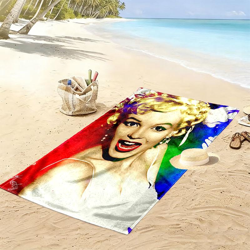 Asciugamano da Spiaggia con Stampa di Marilyn Monroe, Asciugamano Grande Morbido ad Asciugatura Rapida per Spiaggia Campeggio Nuoto