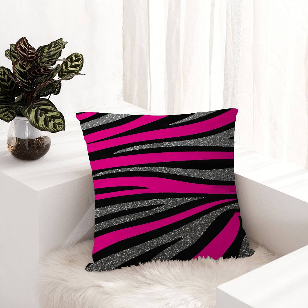 Black White Color Print Zebra Pillow Gift Home Office Decoration Bedroom Sofa Car Cushion Cover Case 45x45