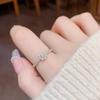 Pearl Flower Ring for Women Zircon Rhinestones Open Index Finger Rings Gold Color Fashion Jewelry Copper Korean Accessories Gift Fashion Jewelry