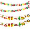 Paper Christmas Flag Christmas Theme Background Wall Xmas Hanging Ornament DIY Santa Claus Hanging Bunting Shopping Mall Decor