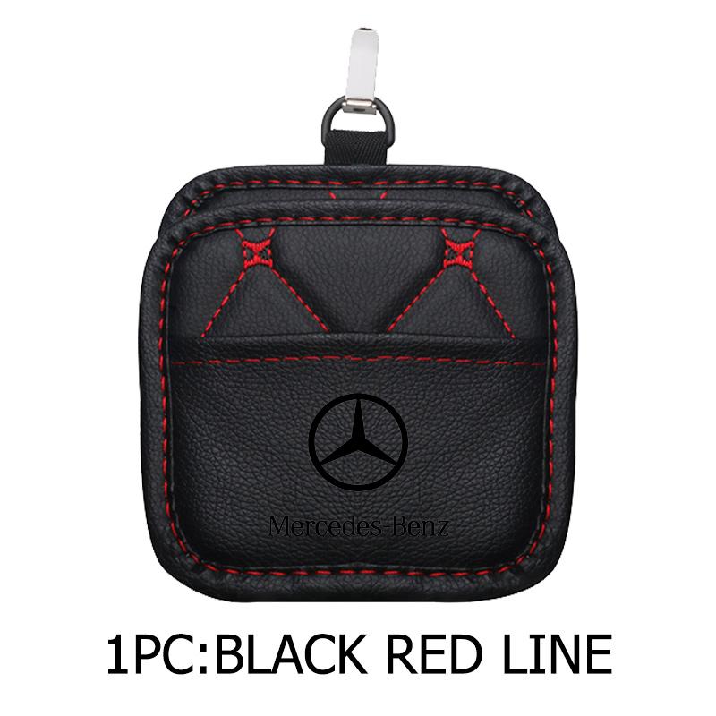 KLFKR1 Leather Car Storage Bag Air Vent Organizer Box Glasses Phone Holder Storage Box For Benz AMG Exclusive A C E R V Class CLA CLS