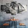 White Tiger Red Eye Butterfly Wings 5 Piece Five Panel Wall Canvas Print Modern Poster Picture Home Decor Gift For Him For Her