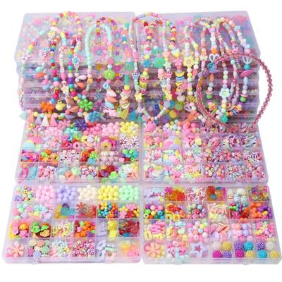 Mädchen Lernspielzeug Halsketten Armbänder Schmuckherstellung Perlen Kit Set Diy Perlen Spielzeug für Kinder Schönes Geschenk