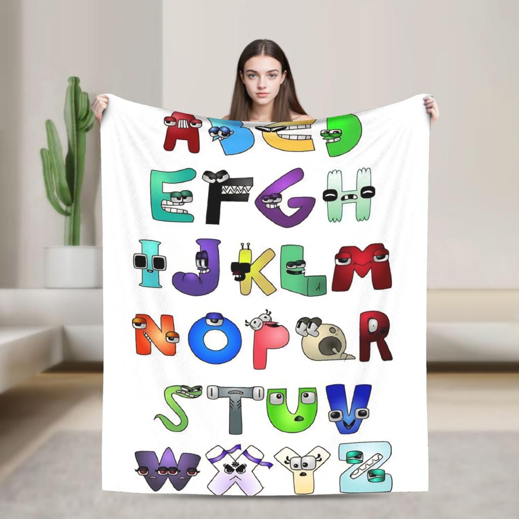 Alphabet Lore English Cartoon Fashion Blankets Villain Letters Fuzzy Awesome Breathable Throw Fashion Blanket for Home Textile Decor Car