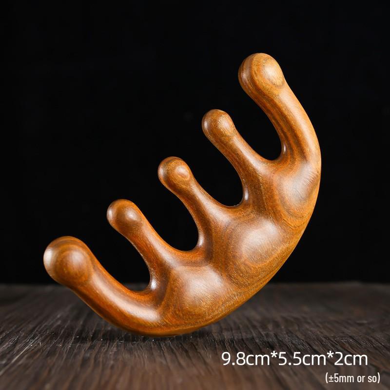 

Green Sandalwood Meridian Massage Comb - Wide Tooth and Facial Head Massage