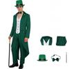 Irischer Saint Patricks Day Herren Smoking Anzug Mit Zylinder Und Gehstock Für Bühnenauftritte