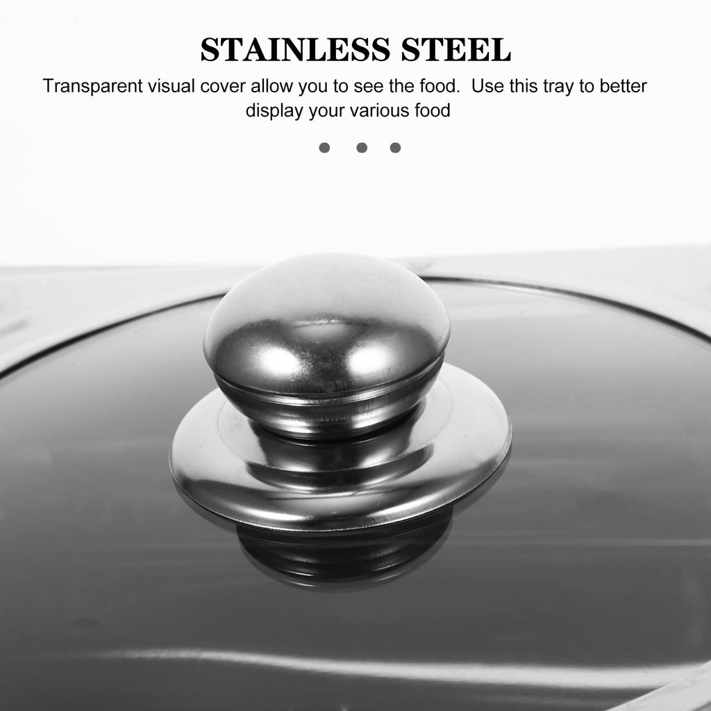 Großer Stahl Buffetwärmer Grillplatte Essen Restaurant Edelstahl Kommerzieller Servierhalter für Vierbeiniges Tablett