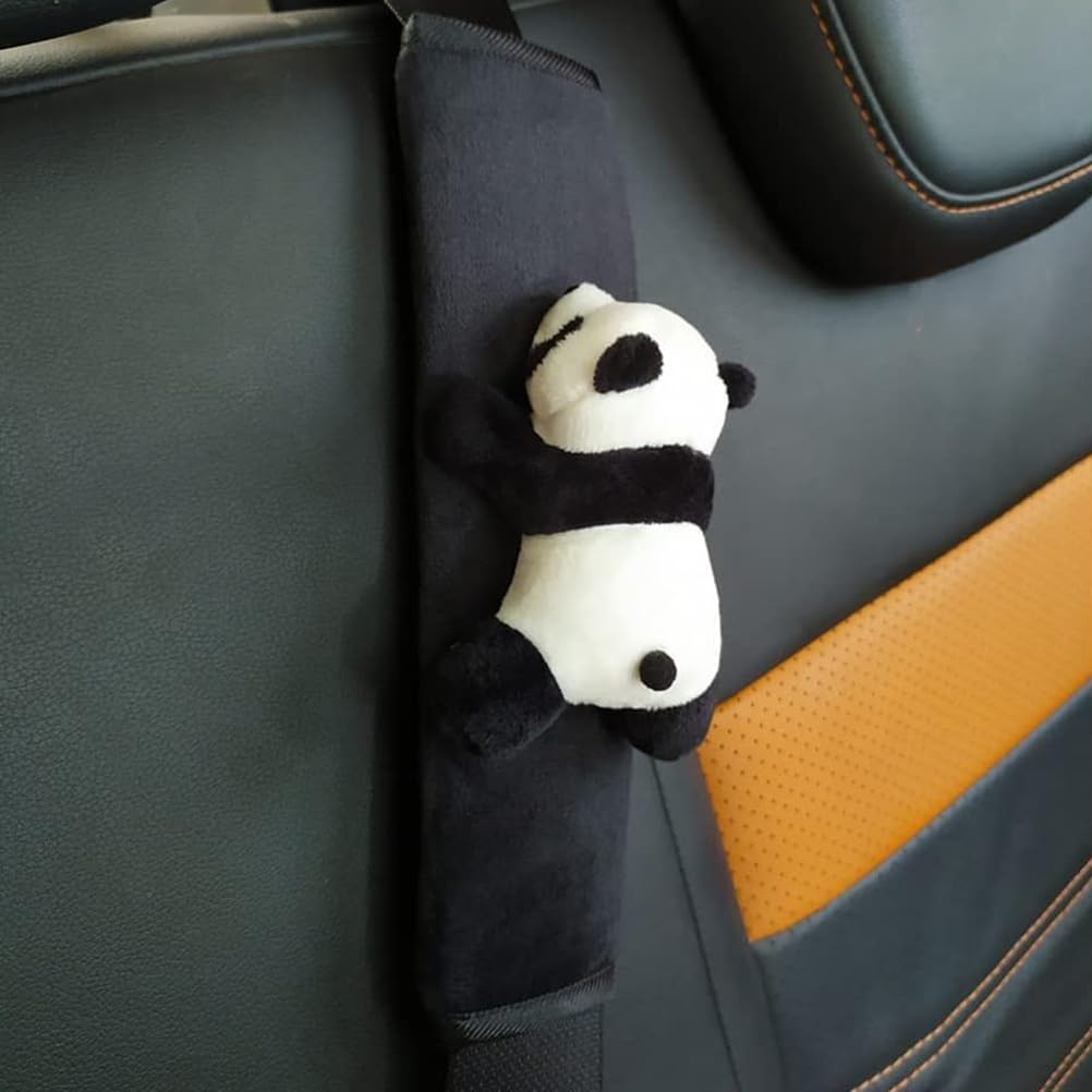 2pcs Panda Safety Belt Seat Belt Covers for Adults Safety Belt Pad Auto Seat Belt Pad Cover Seatbelt Shoulder Pad Auto Seat Strap Pads Auto Seatbelt
