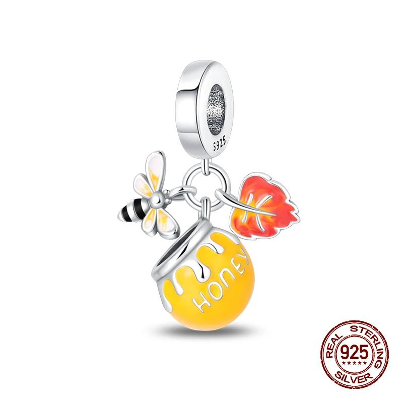 Spring Luminous Star Firefly Series Flowers Insect Animal Charms Beads Fitcopper Original Bracelets Women Fine Jewelry Gift