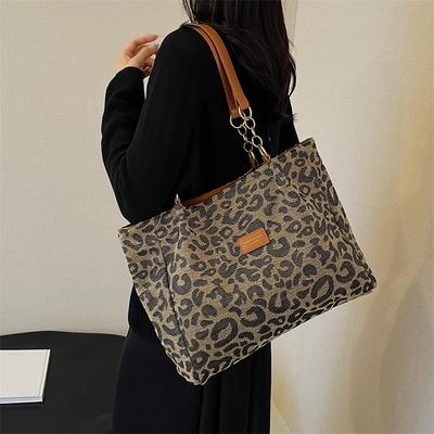 Popular Women's Bags Retro Casual Leopard Print Shoulder Armpit Bags Large Capacity Tote Bags Trendy Women's Backpacks