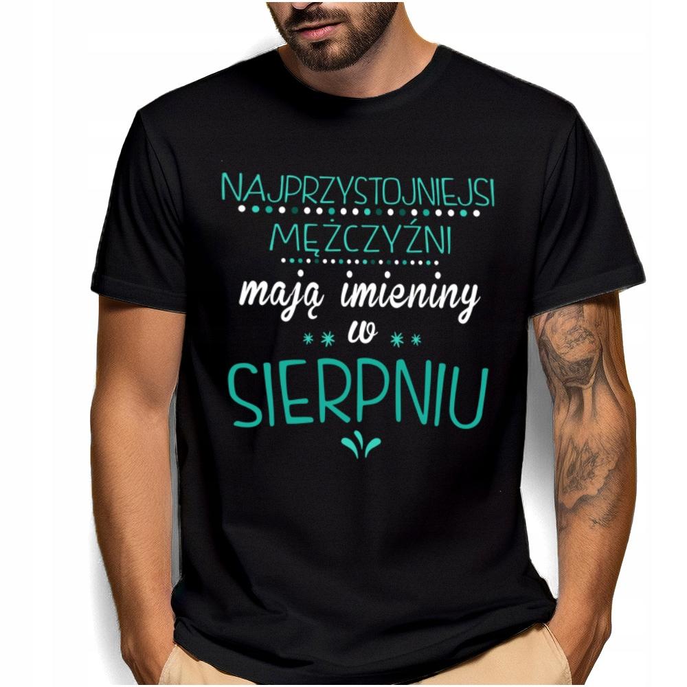 Koszulka Czarna T Shirt Na Imieniny Personalizacja Miesiąc Solenizanta