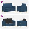 2 Piece Storage Sofa Set Blue Polyester
