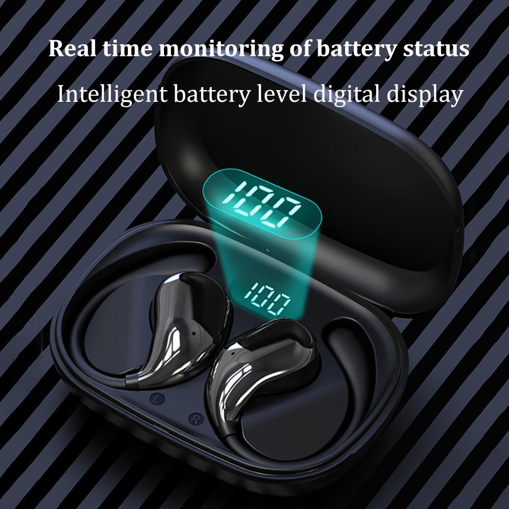 Bluetooth 5.4 Sluchátka s ušním háčkem TWS Bezdrátová sluchátka HiFi Stereo Vodotěsná náhlavní sluchátka LED displej Dlouhá výdrž Běžná sluchátka