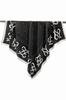 Black Scarf with Cream Monogram 90X90 - Chic and Expressive