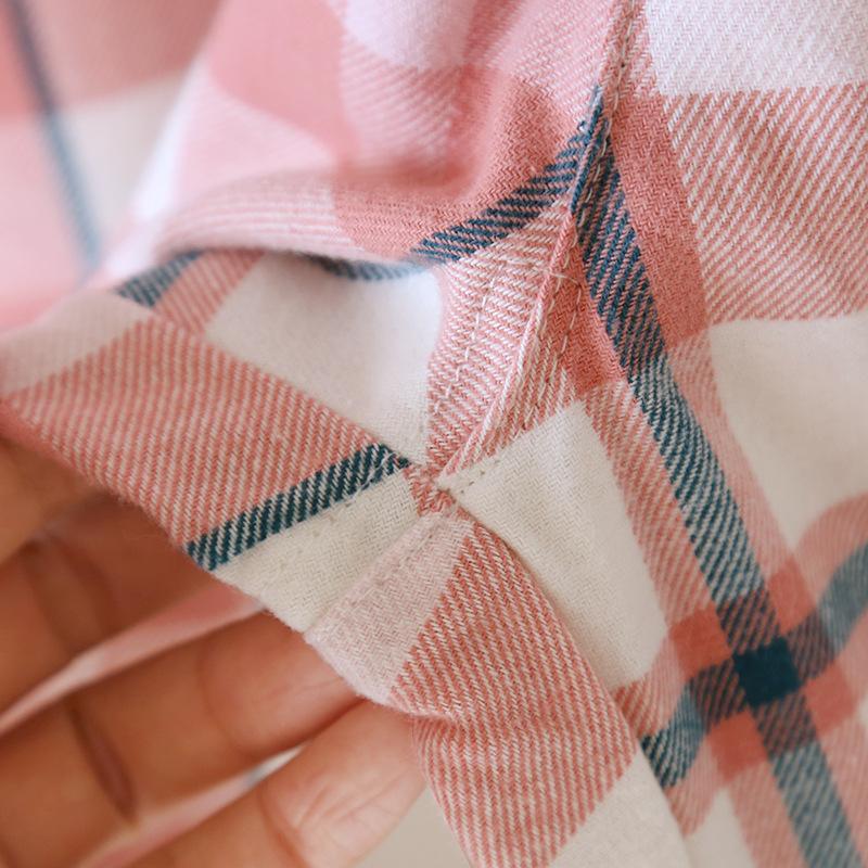 2025 Japanese New Spring and Autumn Couple Checkered Pants Pure Cotton Velvet and Women's Casual Sleepers Home Pants