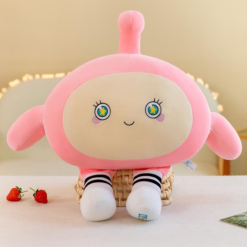 Large Cute Egg Boy Plush Toy Pillow - Black Egg Cloth Doll for Children's Day