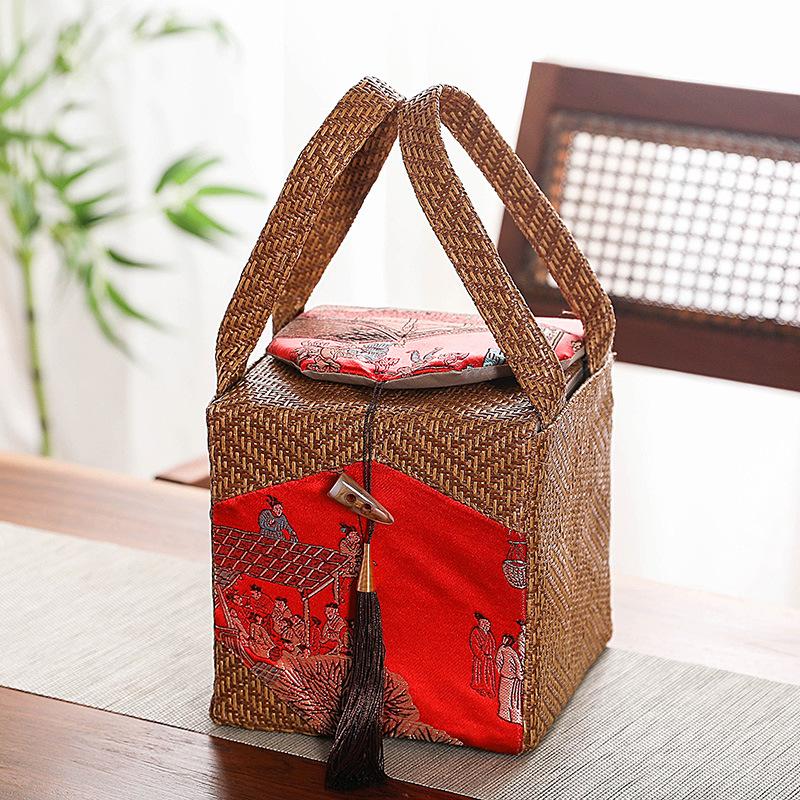 Chinese Style Kung Fu Tea Teaware Storage Bag Pouch Portable Tea Set Empty Package Bag Outdoor Travel Teapot Tea Set Box