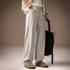 High-end old money Fengtencel linen drape casual pants men's summer thin splicing loose straight wide-leg pants
